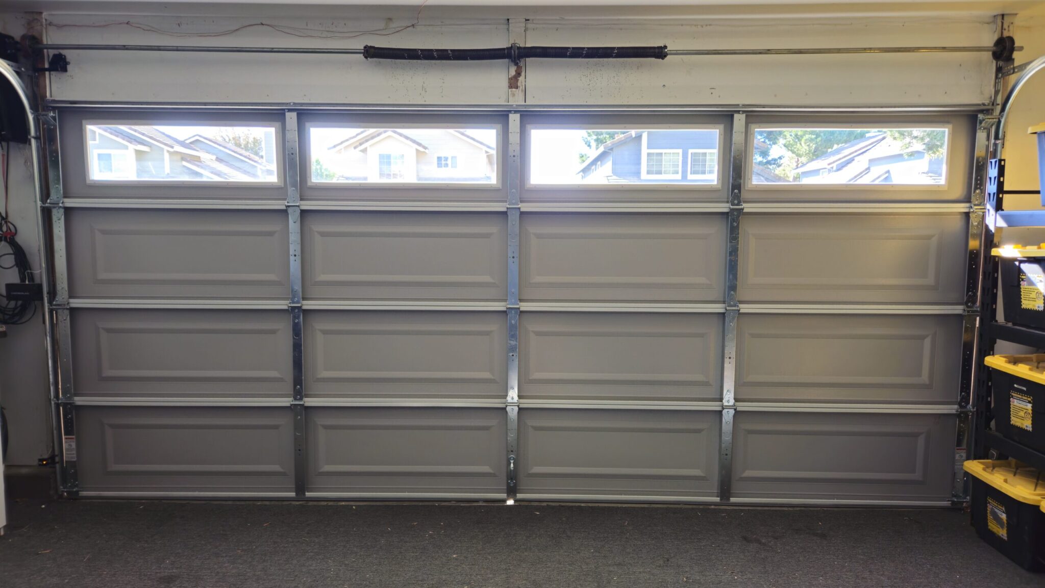 Non-insulated garage door installation