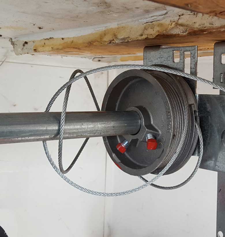 Garage door cable off the drum — real job example Contra Costa CA