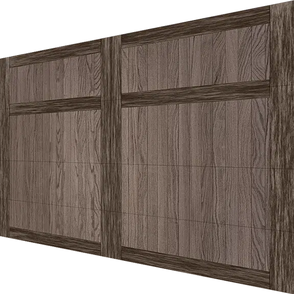 CHI Shoreline Accents Overlay carriage house garage door in Driftwood