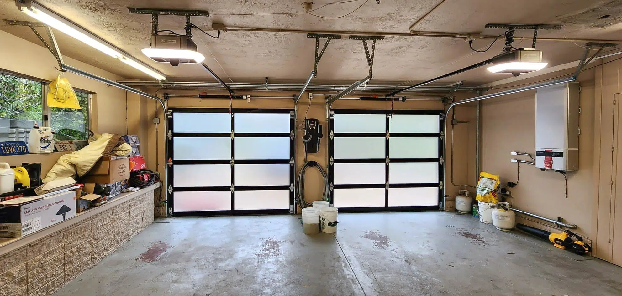 Standard 12 inch garage door track installed