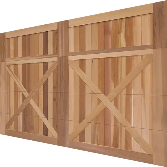 CHI Overlay Carriage House real wood garage door in cedar