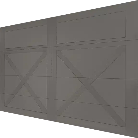 CHI Overlay Carriage House steel garage door in bronze